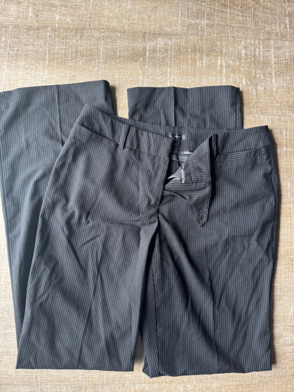 Worthington Black Pinstripe Dress Pants | Stretch Office Trousers Career Workwea